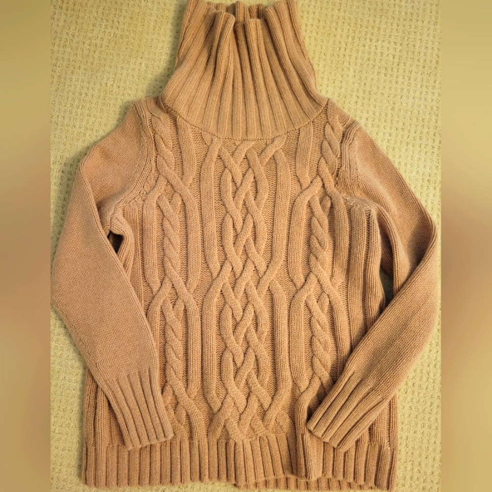 Camel colored fisherman style turtleneck